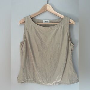 Neiman Marcus Silk Tan Tank Top
